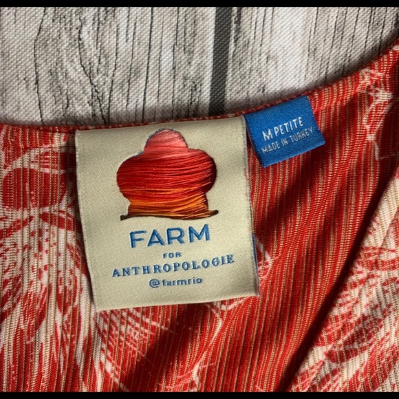 Farm Rio anthropologie floral pantalone dress orange coral size M petite overall - Picture 3 of 7